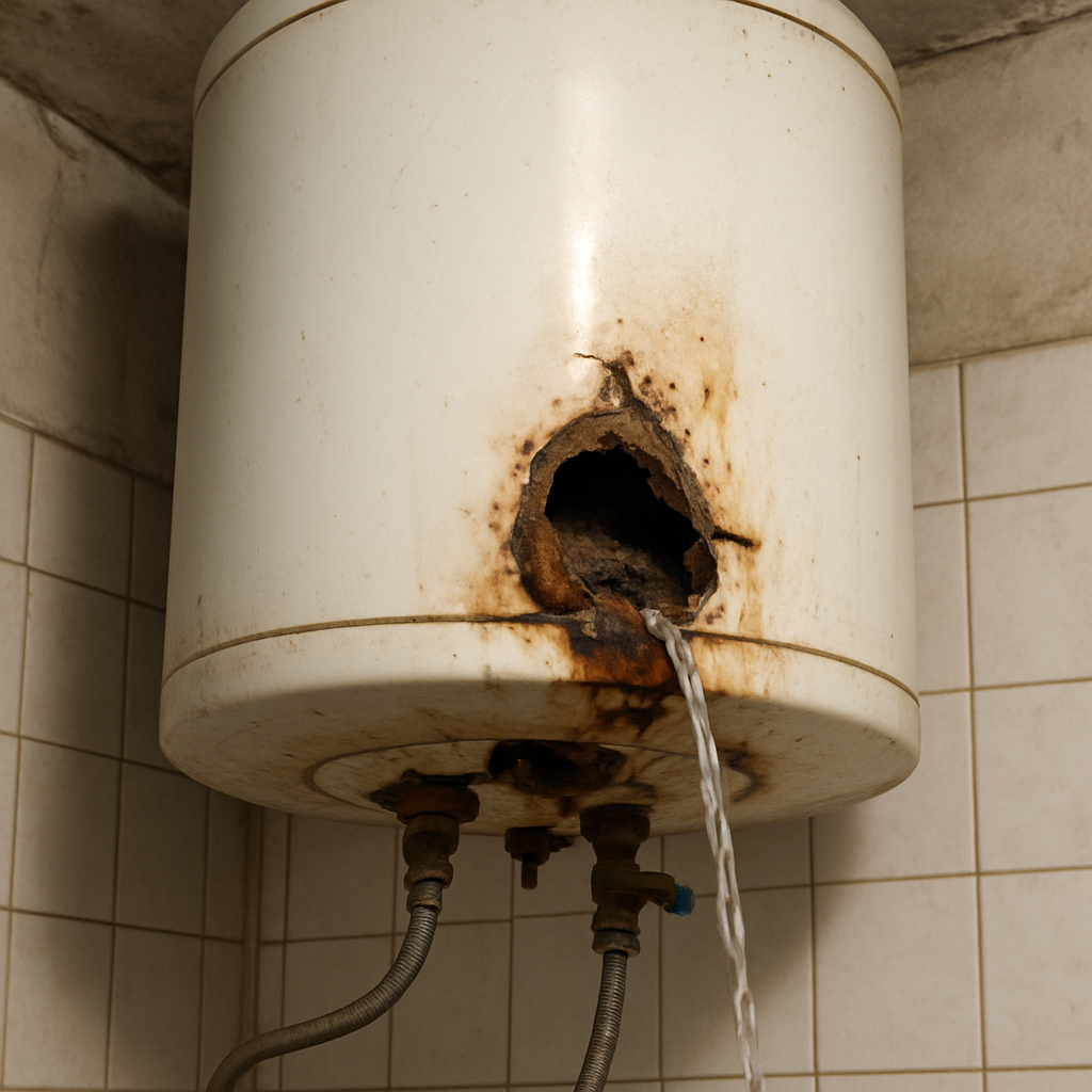 Broken water heater