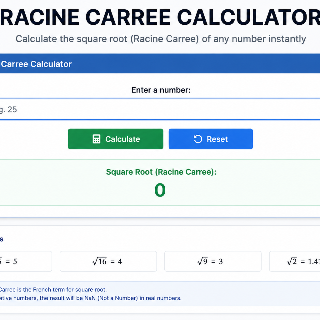 Racine Carree Calculator